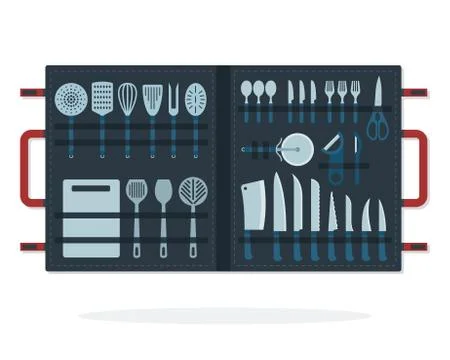 Case with cooking appliances vector flat material design isolated object on Stock Illustration