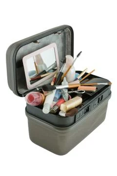 Case with different cosmetics Stock Photos