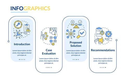 Case drafting rectangle infographic template Stock Illustration