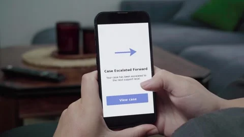 Case Escalated Forward Notification on Mobile Support App Stock Footage 343972917