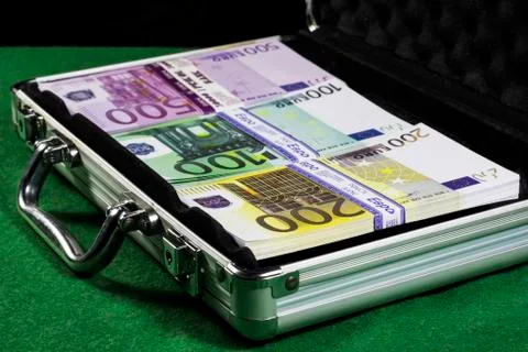 Case with euros Stock Photos