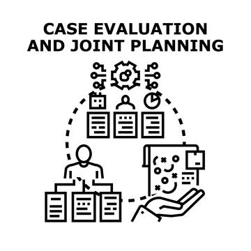 Case evaluation and joint planning concept illustration Illustrazione stock
