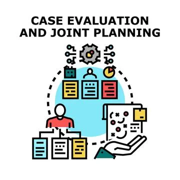 Case evaluation and joint planning concept illustration Stock Illustration
