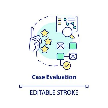 Case evaluation concept icon Stock Illustration
