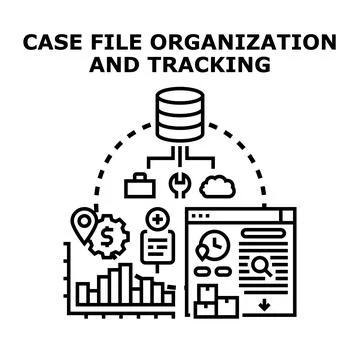 Case file organization and tracking data system Stock Illustration