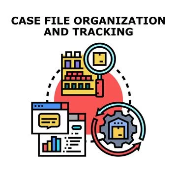 Case file organization and tracking system concept Stock Illustration