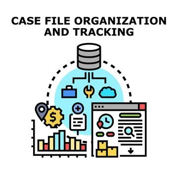 Case file organization and tracking data system Stock Illustration