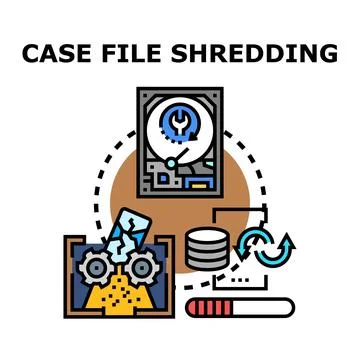 Case file shredding process concept illustration Stock Illustration