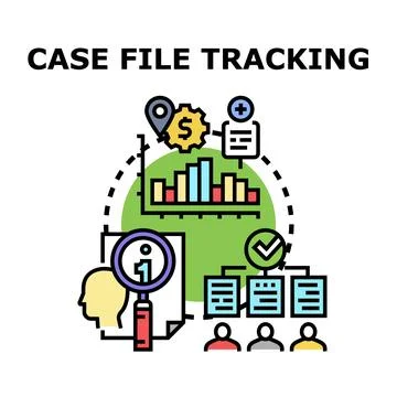 Case file tracking concept icon vector illustration 库存插图