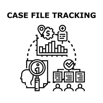Case file tracking concept icon vector illustration 库存插图