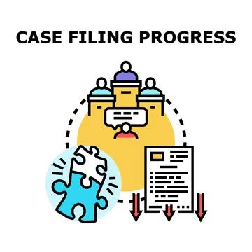 Case filing progress vector icon concept イラスト素材