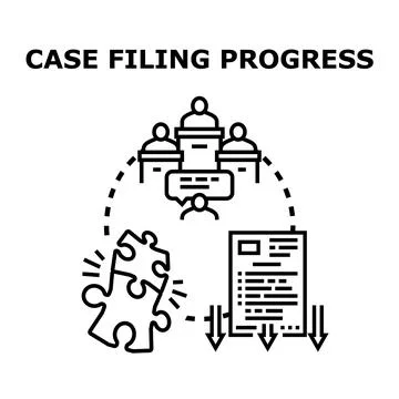 Case filing progress vector icon concept Stock Illustration