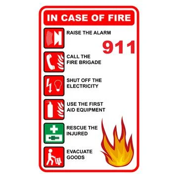 In case of fire Stock Illustration