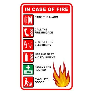 In case of fire Stock Illustration