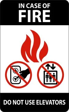 In Case Of Fire Sign Do Not Use Elevators Stock Illustration