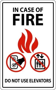 In Case Of Fire Sign Do Not Use Elevators Stock Illustration