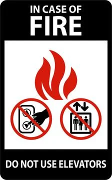 In Case Of Fire Sign Do Not Use Elevators Stock Illustration