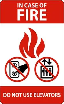 In Case Of Fire Sign Do Not Use Elevators Stock Illustration