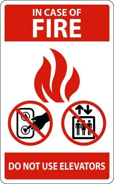In Case Of Fire Sign Do Not Use Elevators Stock Illustration