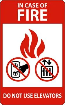 In Case Of Fire Sign Do Not Use Elevators Stock Illustration