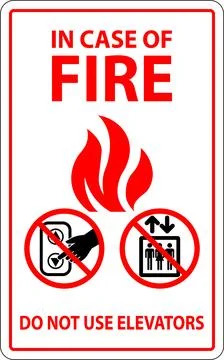 In Case Of Fire Sign Do Not Use Elevators Stock Illustration