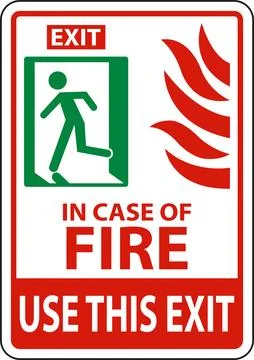 In Case of Fire Use This Exit Sign Stock Illustration