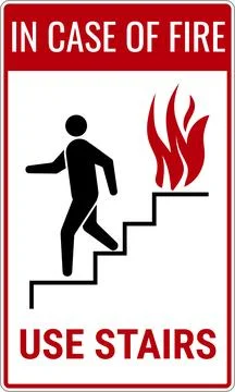 In case of fire use stairs emergency sign Stock Illustration