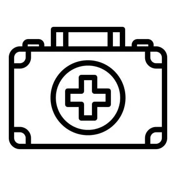 Case first aid kit icon, outline style Illustrazione stock