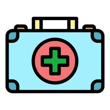 Case first aid kit icon color outline vector イラスト素材