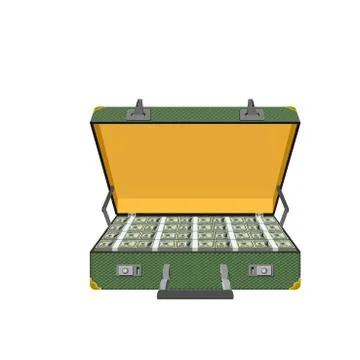 Case full of dollar Stock Illustration