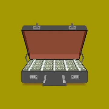 Case full of dollar Stock Illustration