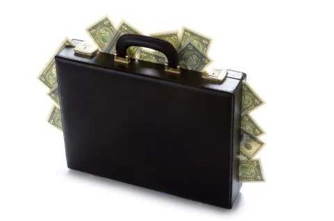 Case full of money Stock Photos