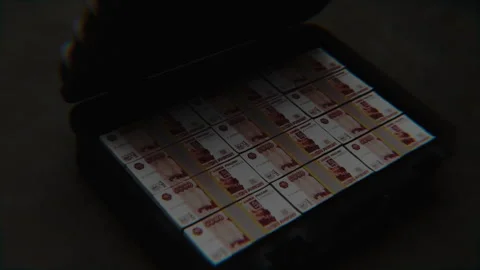 Case Full Of Russian Roubles Opening Stock Footage 260904032