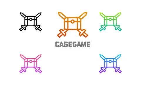 Case Game  Swords Chest Stock Illustration