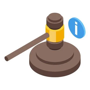 Case gavel icon isometric vector. Business research Stockillustratie