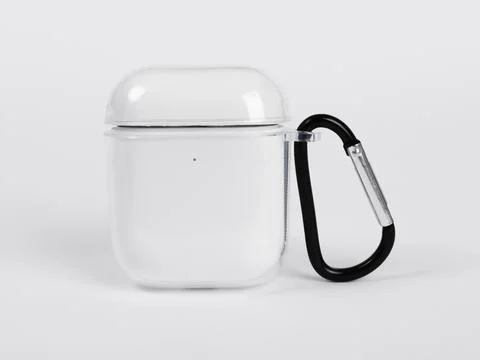 Case for headphones, white with spring hook Stock Photos