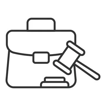 Case icon in line design. briefcase, case file, legal case, attorney bag Illustrazione stock