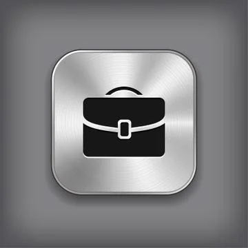 Case icon - vector metal app button Illustrazione stock