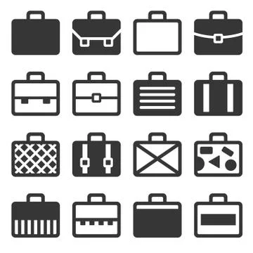 Case Icons Set on White Background. Vector Stock Illustration