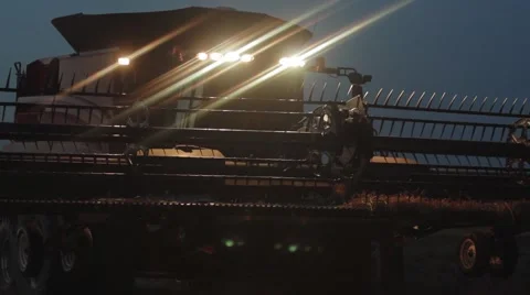 Case IH - Combine Close Up - Evening Stock Footage 65318756