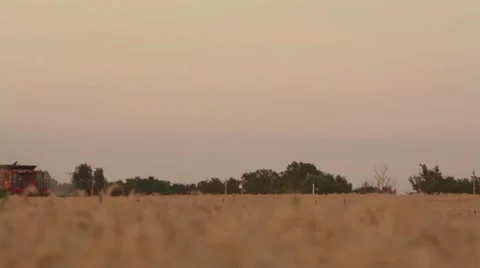 Case IH - Far View of Combine Stock Footage 65319211