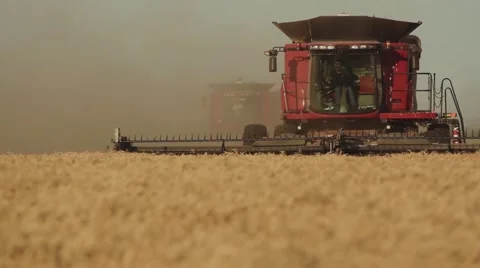 Case IH - Front View of Combine Close Up  Stock Footage 65319261