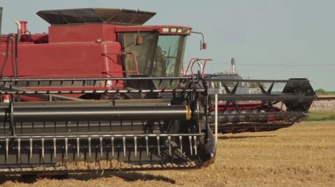 Case IH - Pan Across Harvest Equipment Stock Footage 65319622