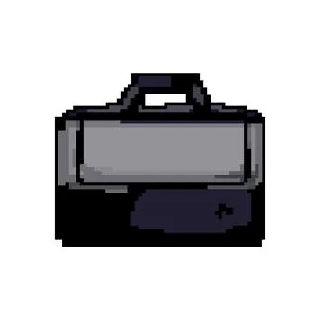 Case laptop bag game pixel art vector illustration Stock Illustration