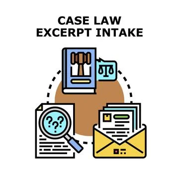 Case law excerpt intake process with legal documents Ilustração Stock