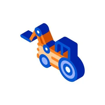 Case Loader Tractor Vehicle isometric icon vector illustration Stock Illustration