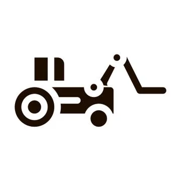 Case Loader Tractor Vehicle Vector Icon Stock Illustration