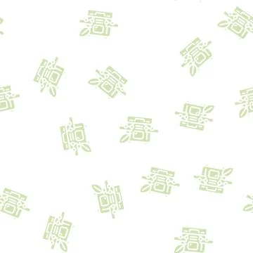 Case with makeup glyph vector seamless pattern イラスト素材