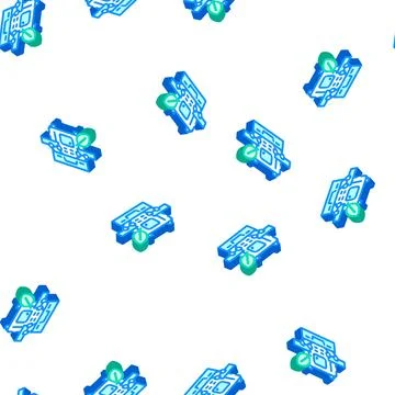 Case with makeup isometric icon seamless pattern Stock Illustration