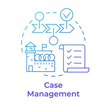 Case management blue gradient concept icon 库存插图